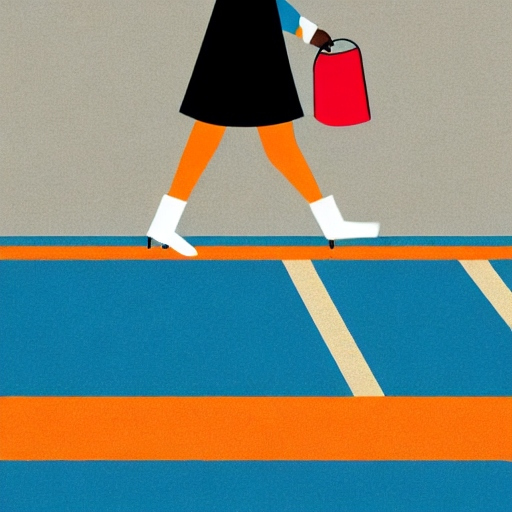 An illustration of a person walking along a sidewalk with a trail of coins behind them